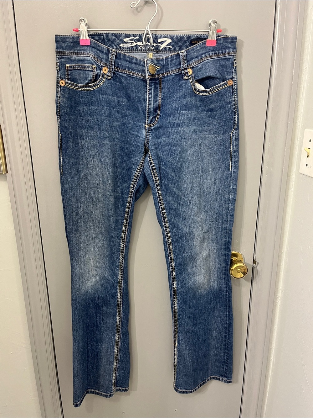 Seven7 Blue Baby Bootcut Denim Jeans